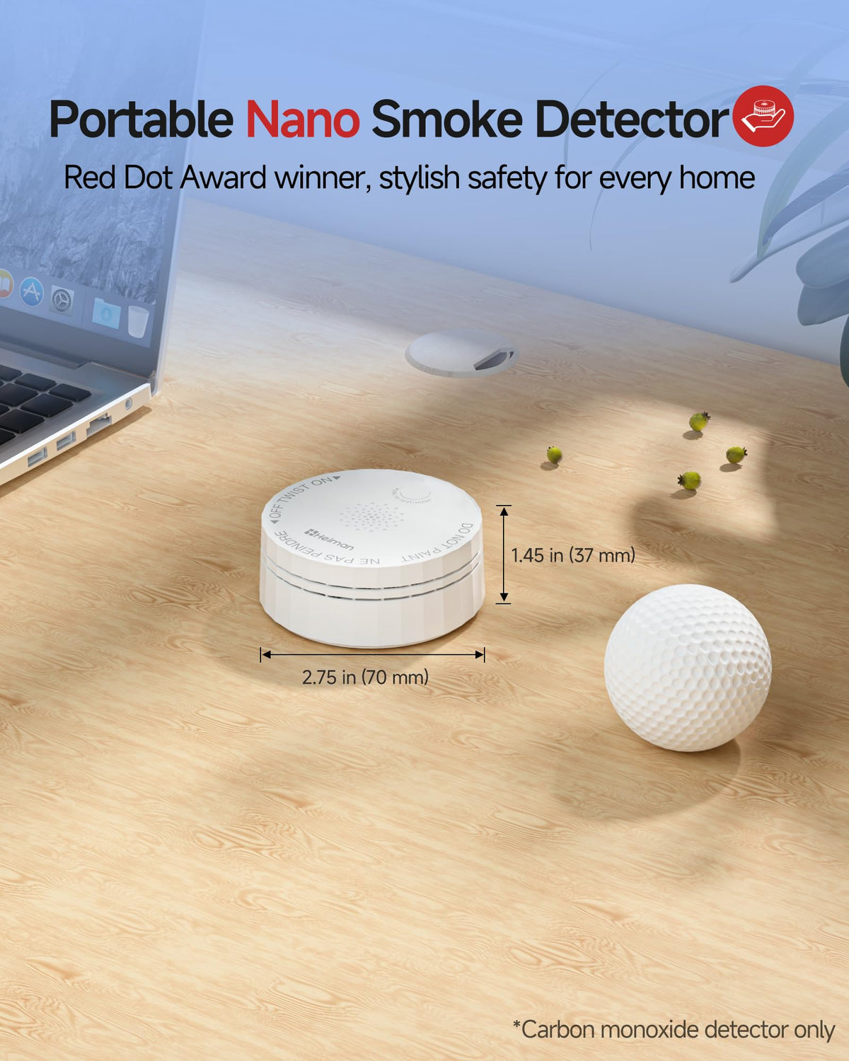 HEIMAN smoke detector portable use for RV and travel.