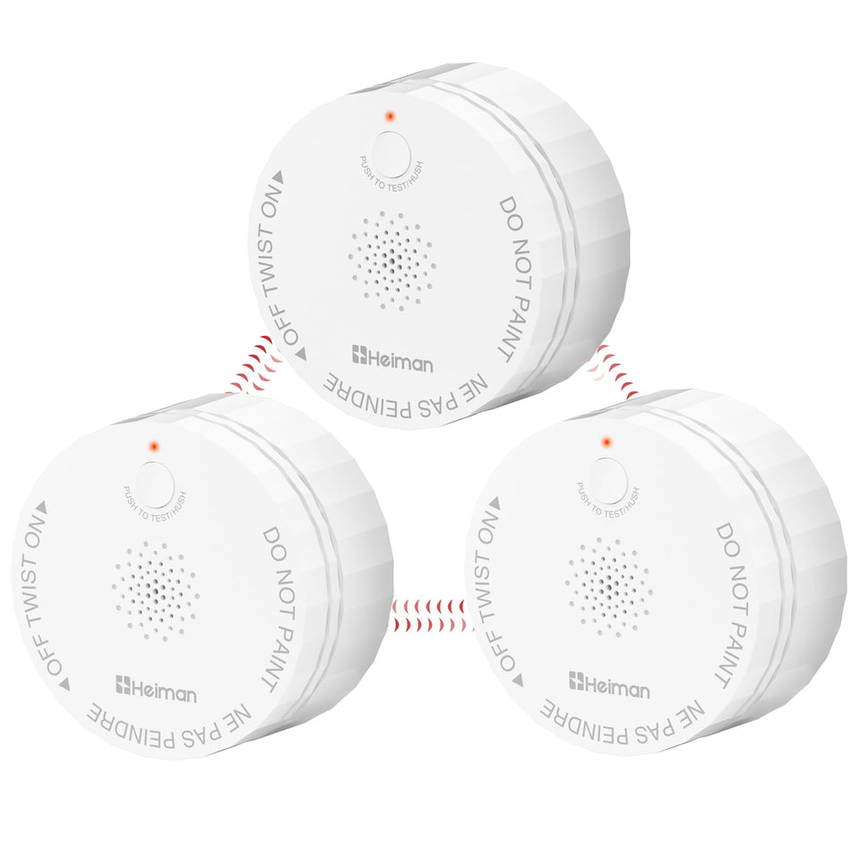 HEIMAN Smoke Detector setup shows quick, easy installation for safe home monitoring.