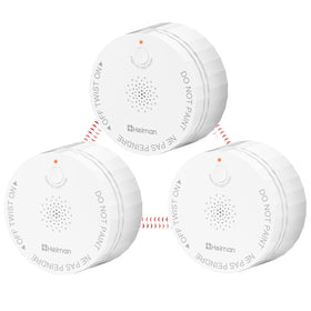 HEIMAN smoke detector with wireless interconnect for whole-home coverage.