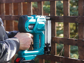 Heimerdinger safety lock system prevents accidental firing during upholstery tasks