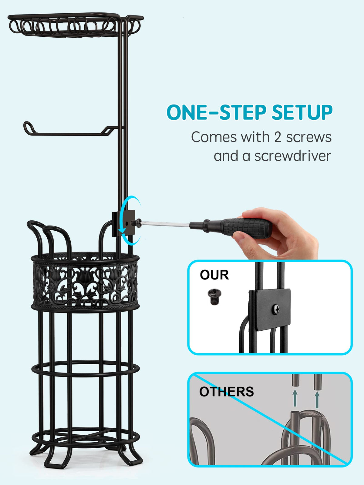 Heioov rust-proof metal construction for long-lasting bathroom use