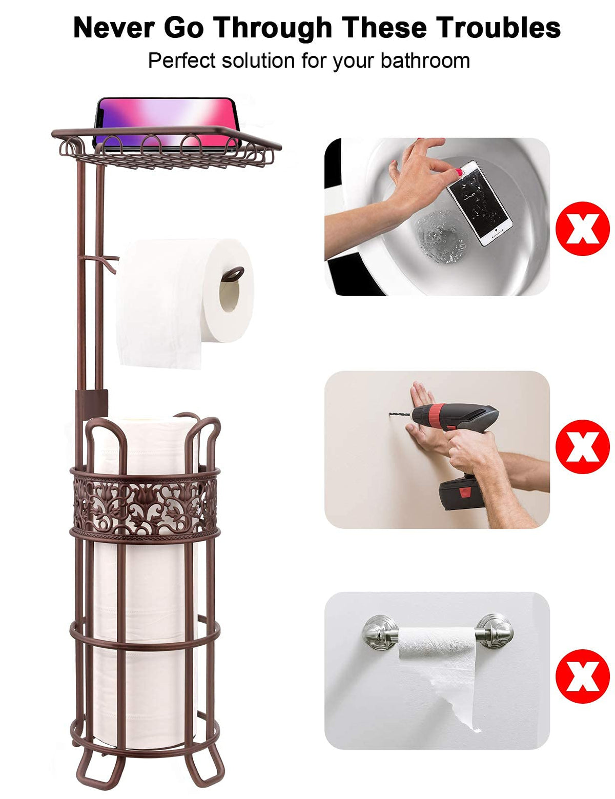 Space-saving footprint suits small bathrooms and powder rooms.
