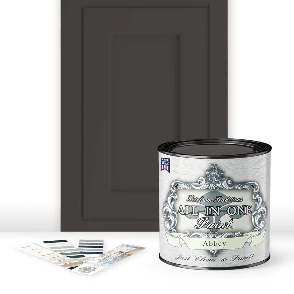 Heirloom Traditions ALL-IN-ONE Paint Abbey Warm Gray bottle pour for controlled application