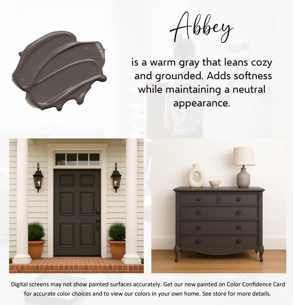 Abbey Warm Gray brush stroke on cabinetry by Heirloom Traditions
