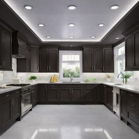 Cabinet finish in Truffle using ALL-IN-ONE Paint for durable, smooth results.