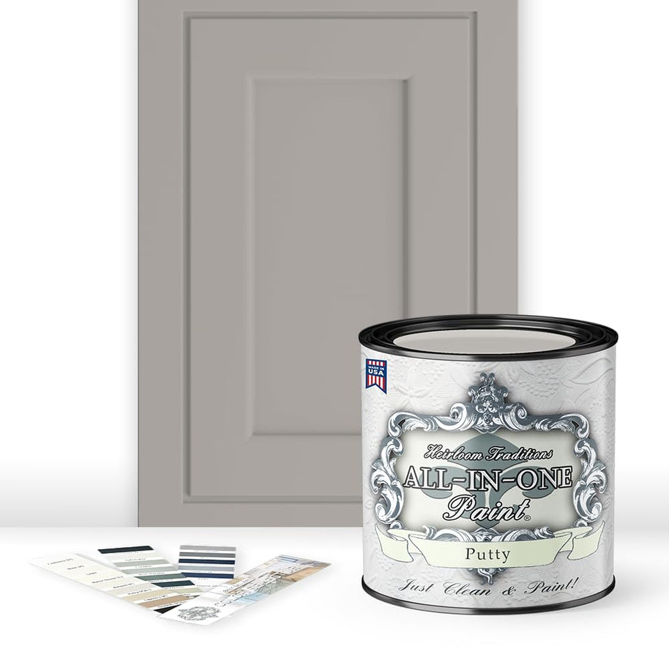 Heirloom Traditions ALL-IN-ONE Paint color card sample shown in lighting.