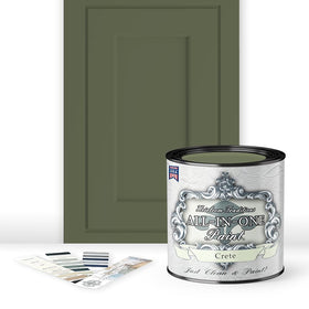 Heirloom Traditions ALL-IN-ONE Paint bottle label showing Crete Olive Green color