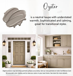 Heirloom Traditions ALL-IN-ONE Paint Oyster brush enables quick, mess-free application.
