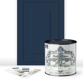 Heirloom Traditions All-In-One Paint Polo Dark Navy on cabinet surfaces for durable, easy-to-clean finish.
