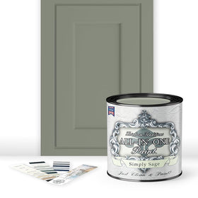 Heirloom Traditions ALL-IN-ONE Paint Simply Sage bottle for easy, durable coating.