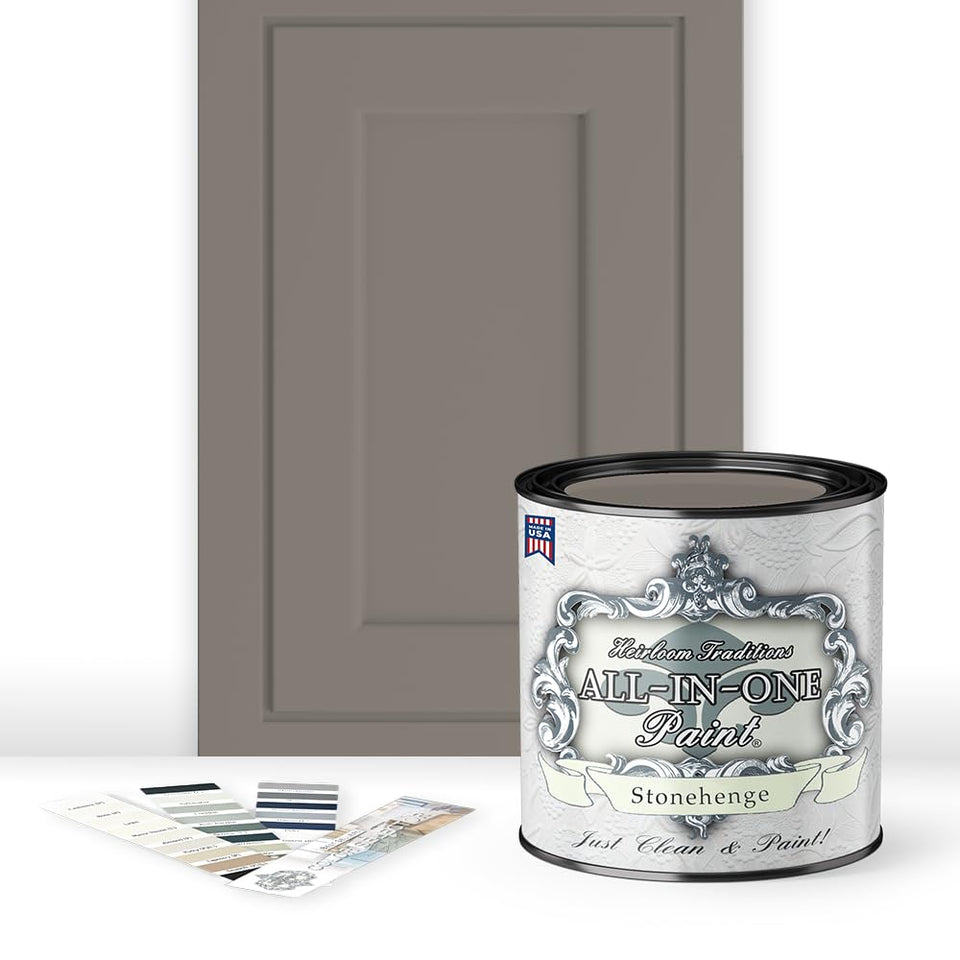 Heirloom Traditions ALL-IN-ONE Paint Stonehenge bottle shown in natural light for true color.