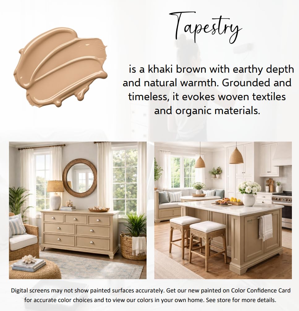 Tapestry khaki brown on a front door highlighting subtle color and a low-luster finish.