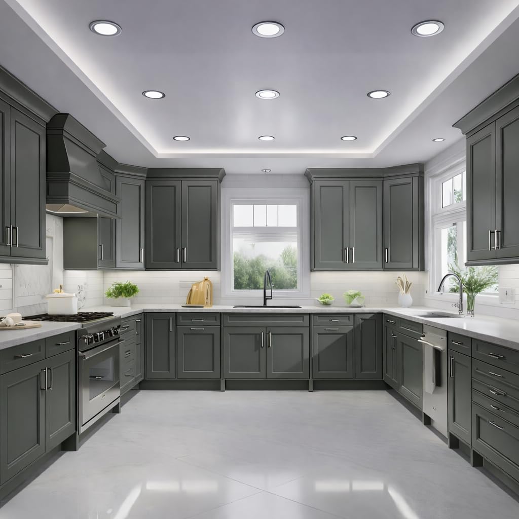 Hard-wearing cabinet finish in Envy Slate Green by Heirloom Traditions
