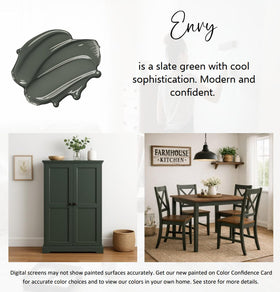Color Confidence Card previews Envy Slate Green under real lighting