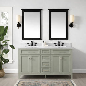 Simply Sage cabinet finish offers a durable, low-luster velvet look.