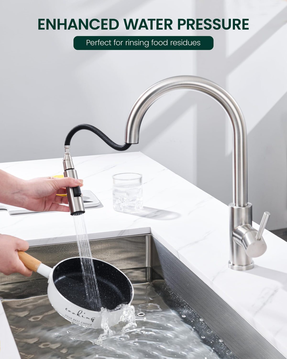 HEISOK spray mode in action for dishwashing