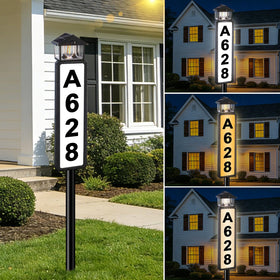 HELESIN solar address sign featuring eave top design enhances daytime readability
