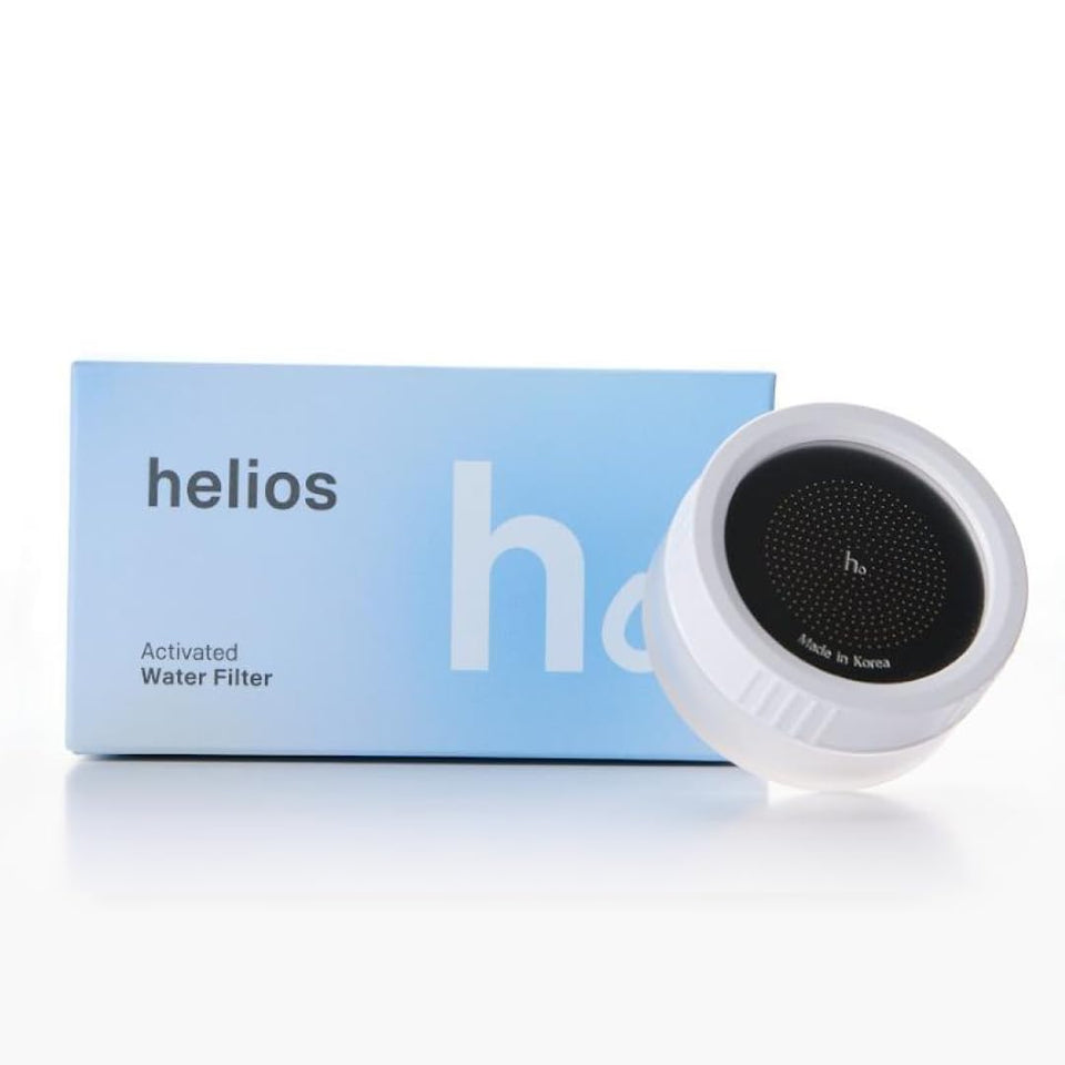 Helios Skincare Filter chlorine removal close-up showing cleaner water for skin