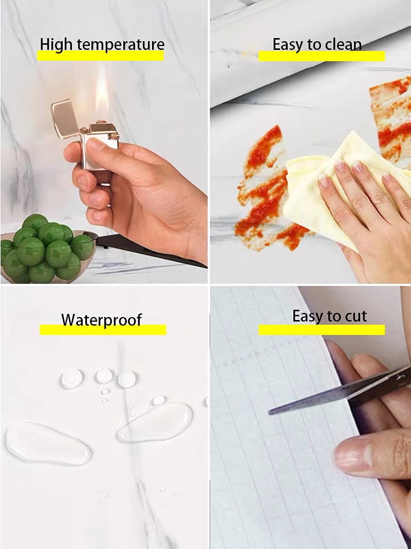 HELLKIT waterproof marble wallpaper tested against spills for durable surfaces