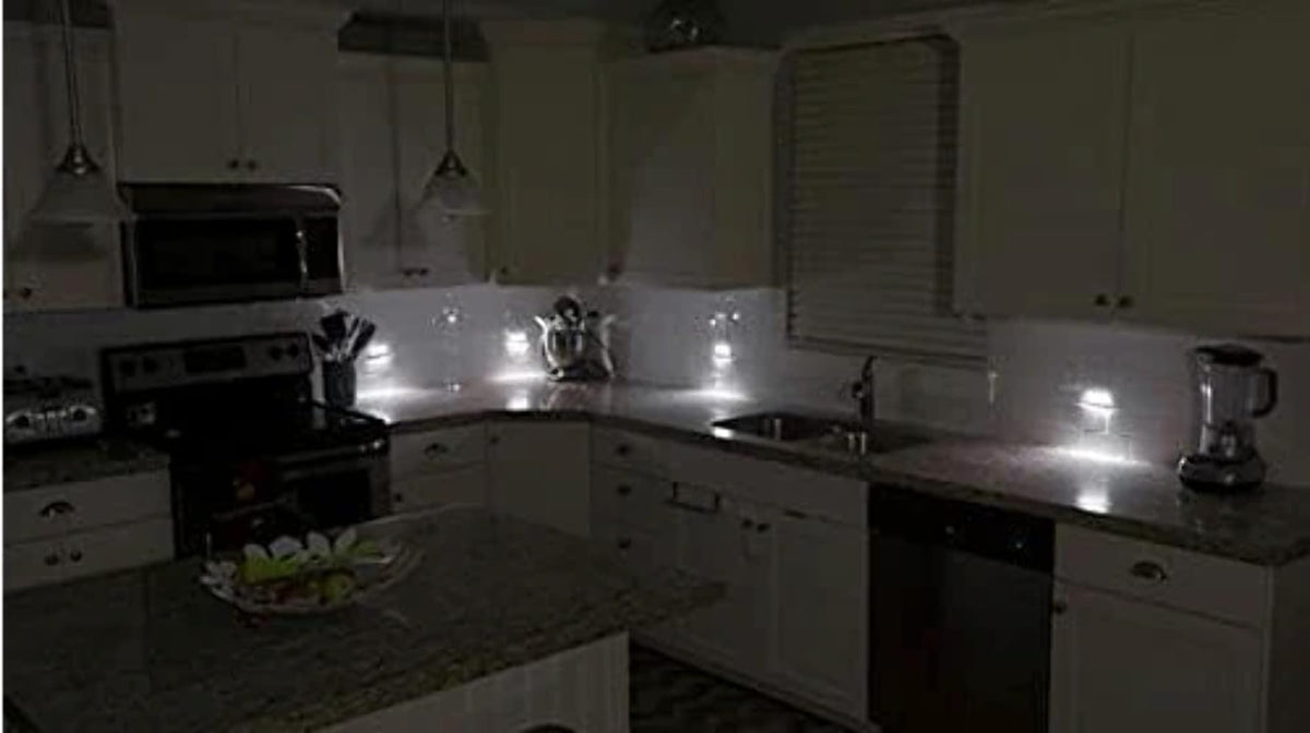 Hello Light white outlet cover blends with walls for daytime aesthetics