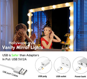 HELOIE Hollywood-style makeup lighting complements bathrooms and dressing mirrors.