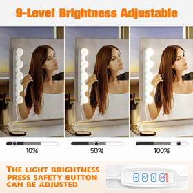 HELOIE vanity light with dimmable brightness for customizable tasks.