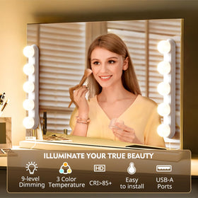 HELOIE suction-mounted mirror light installs without tools.