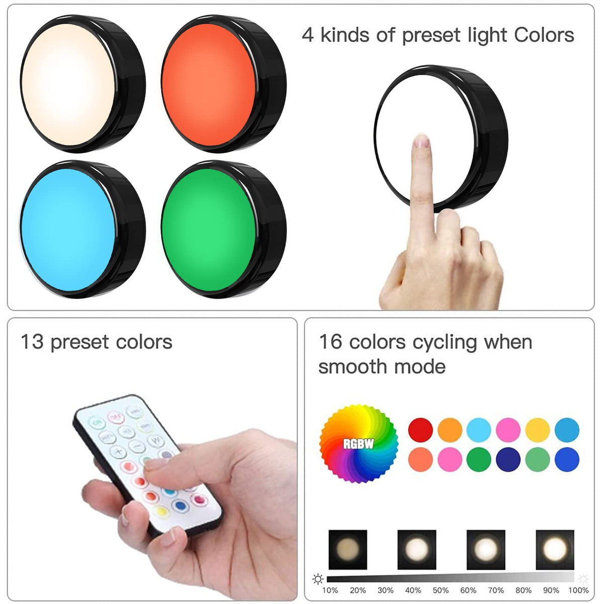 HELPLEX puck light battery-powered operation for cord-free lighting