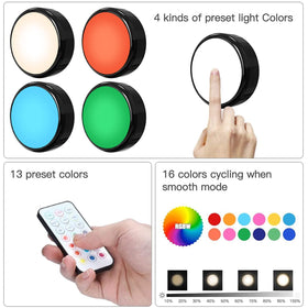HELPLEX puck light battery-powered operation for cord-free lighting