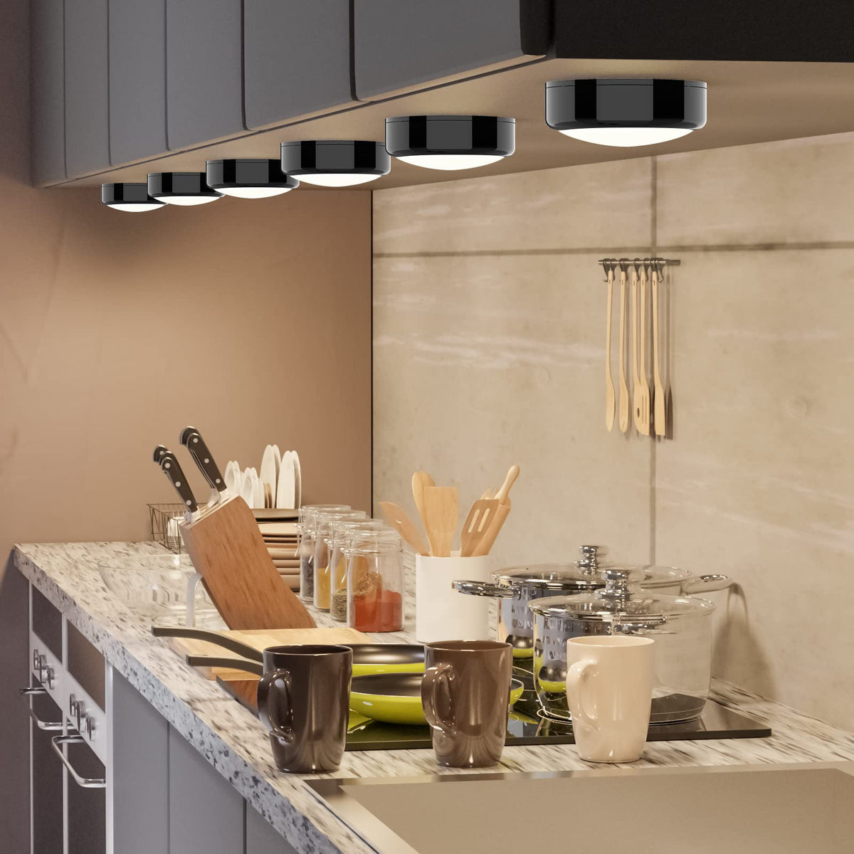 HELPLEX puck light color cycle demonstrates 16 colors for ambiance