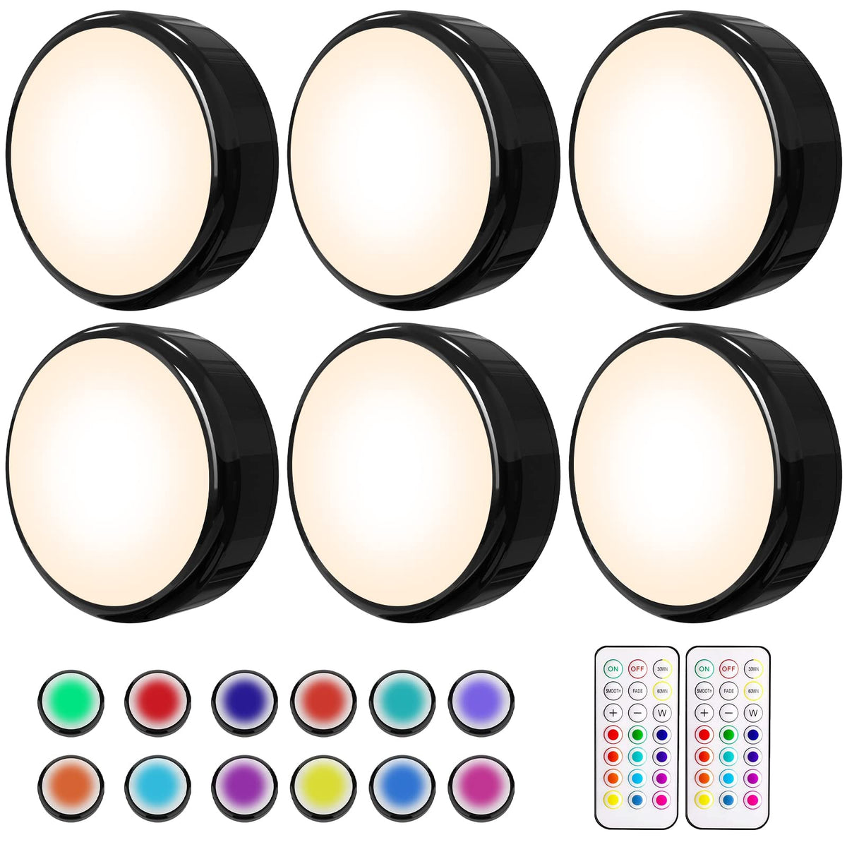 HELPLEX LED puck light with remote control for versatile cabinet lighting