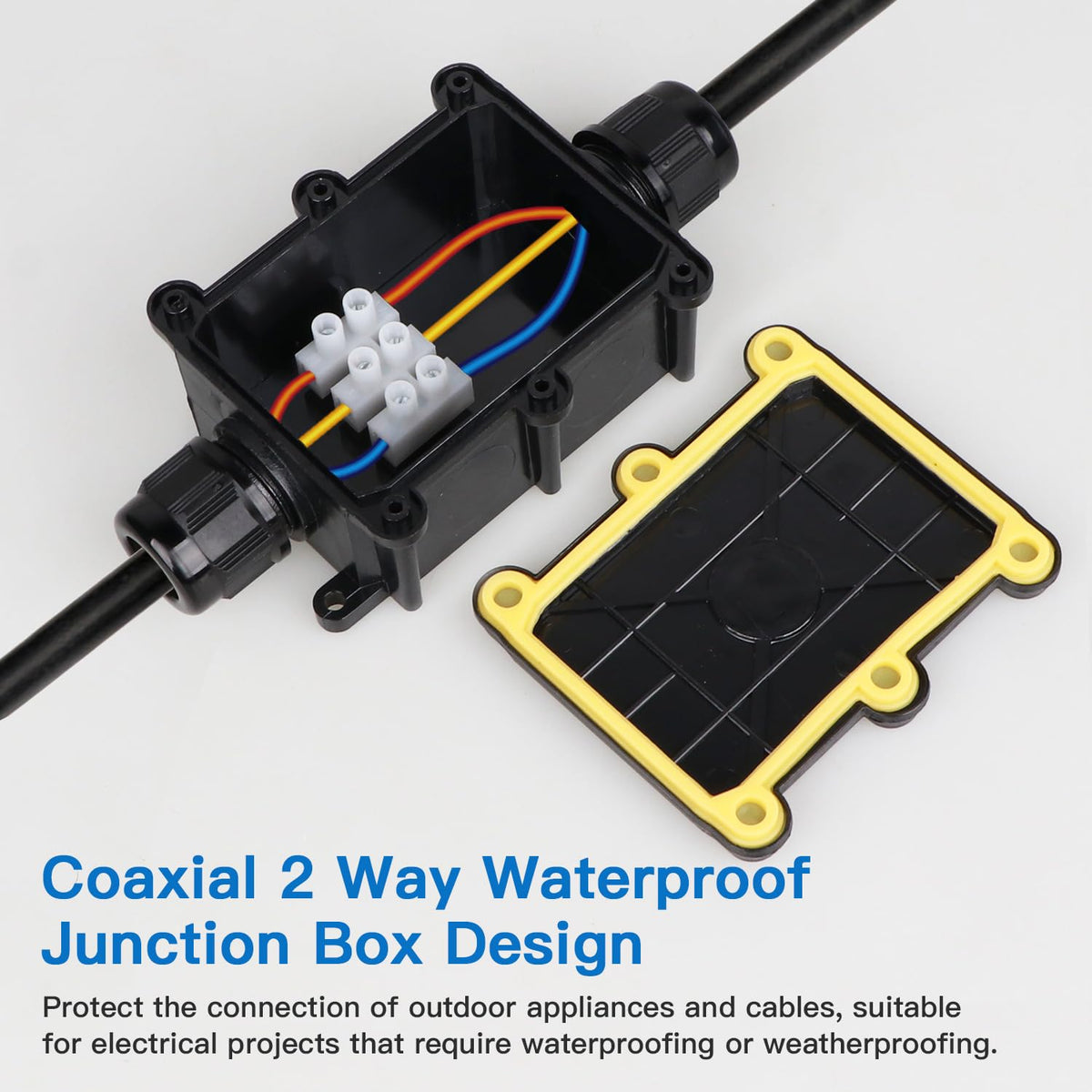 Helunsi box suitable for garden lighting, solar equipment, and outdoor displays.
