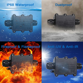 Helunsi waterproof connector box keeps outdoor cables safe in harsh weather.