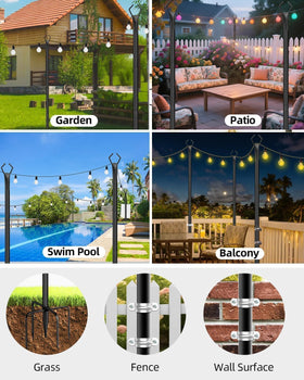 HEMMOTOP rust-resistant metal pole designed for year-round outdoor use.