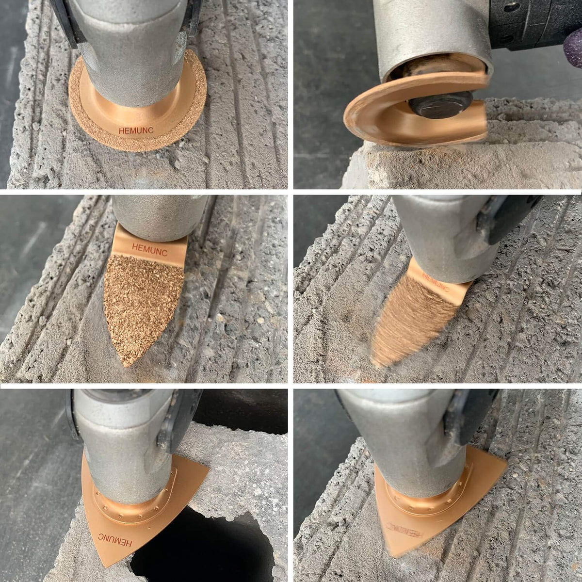 HEMUNC compatible carbide blades work with most oscillating tools.
