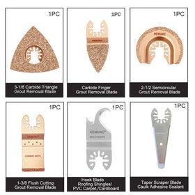 HEMUNC carbide multitool blades provide precise cuts and grinding on tough materials.