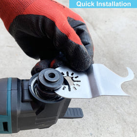 HEMUNC hook knife blades cutting PVC panels cleanly.