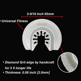 HEMUNC semicircular diamond blades enable intensive cutting in tight spaces.