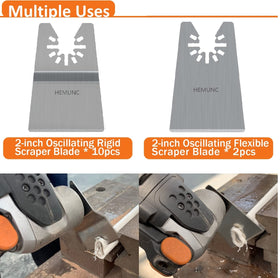 HEMUNC tile adhesive removal blade helps strip old residues with precision.