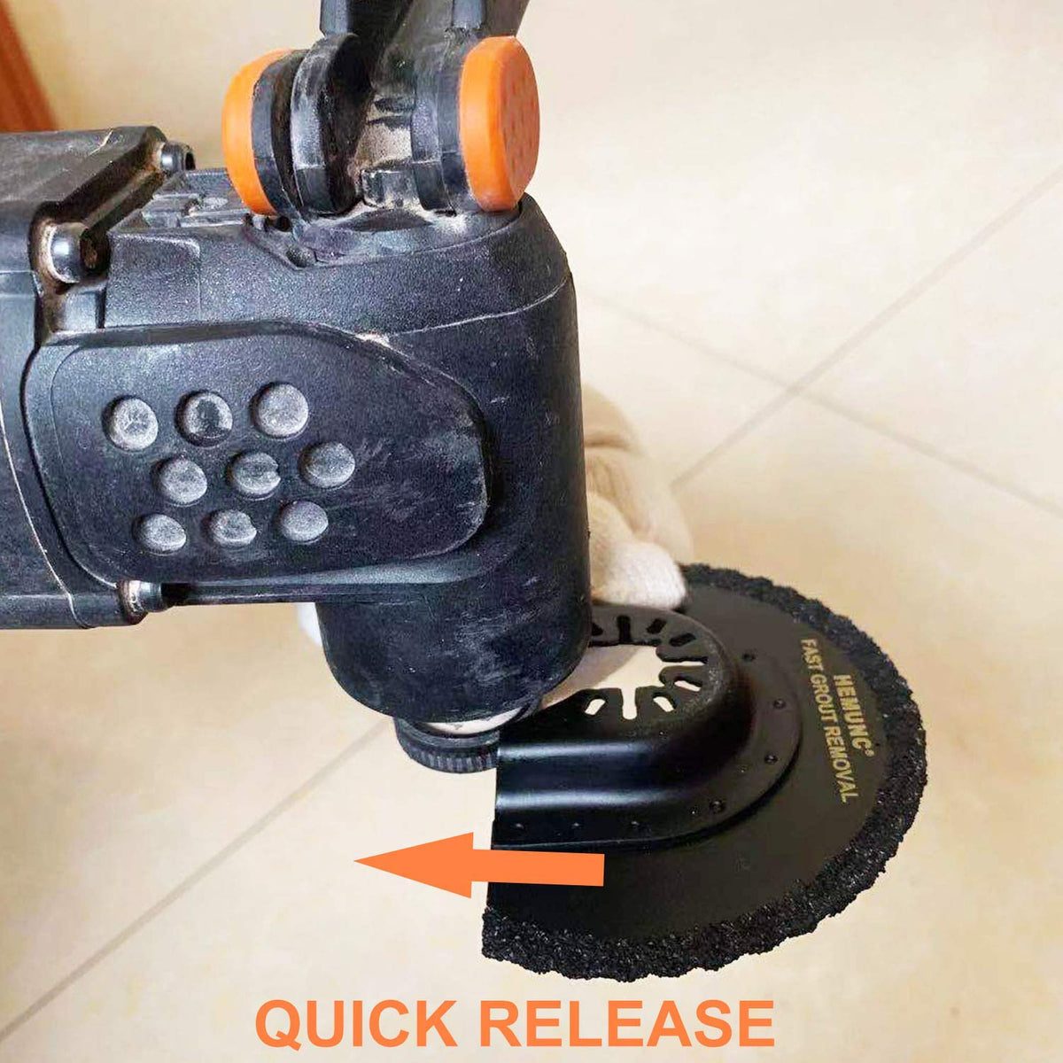 Hemunc grout removal blades used on tile, mortar and adhesive residues.