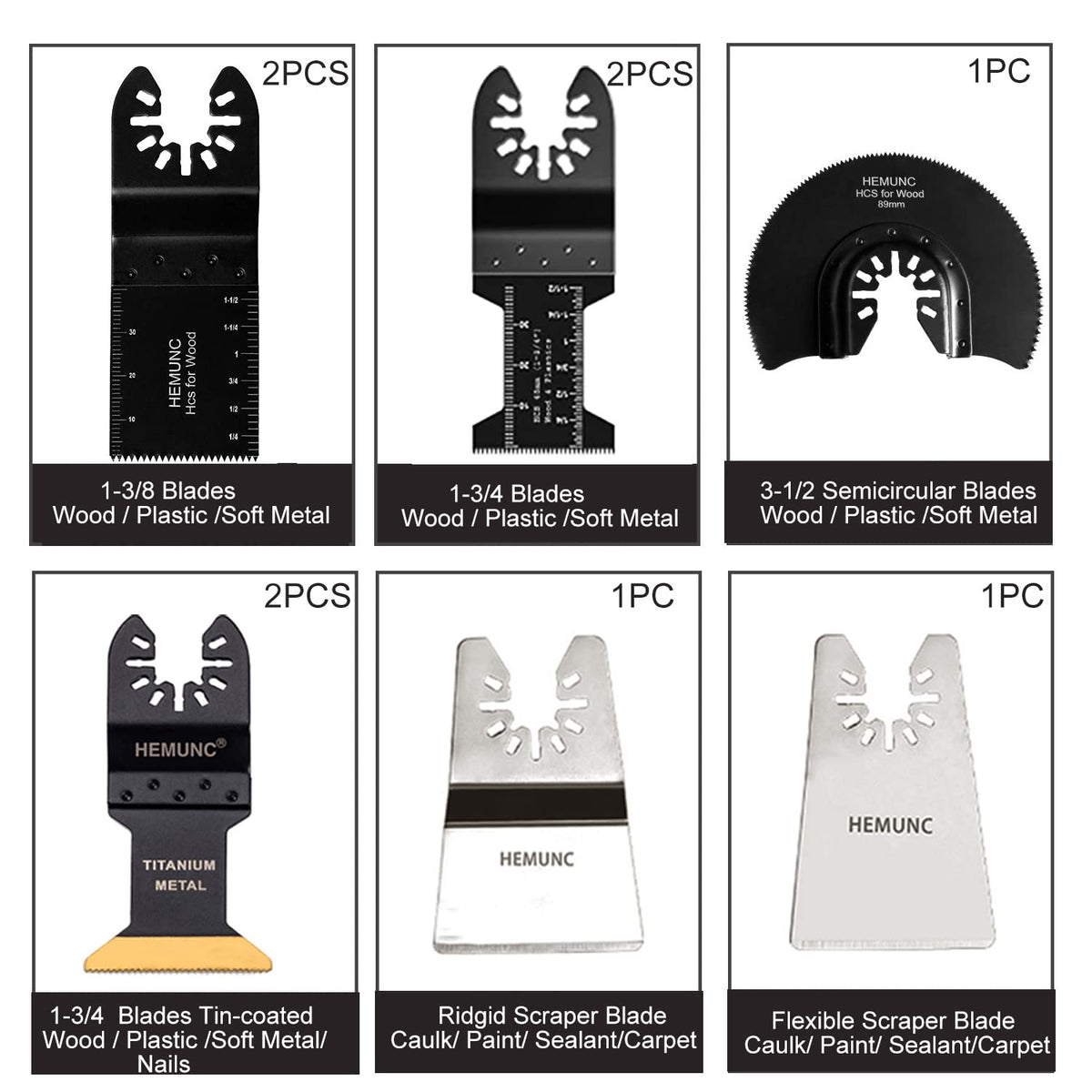 HEMUNC titanium bi metal blades deliver long lasting performance on metal, wood and plastic.