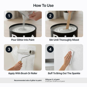 Hemway glitter additive mixed into paint for sparkling walls