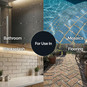 Hemway glitter grout applied along tile lines
