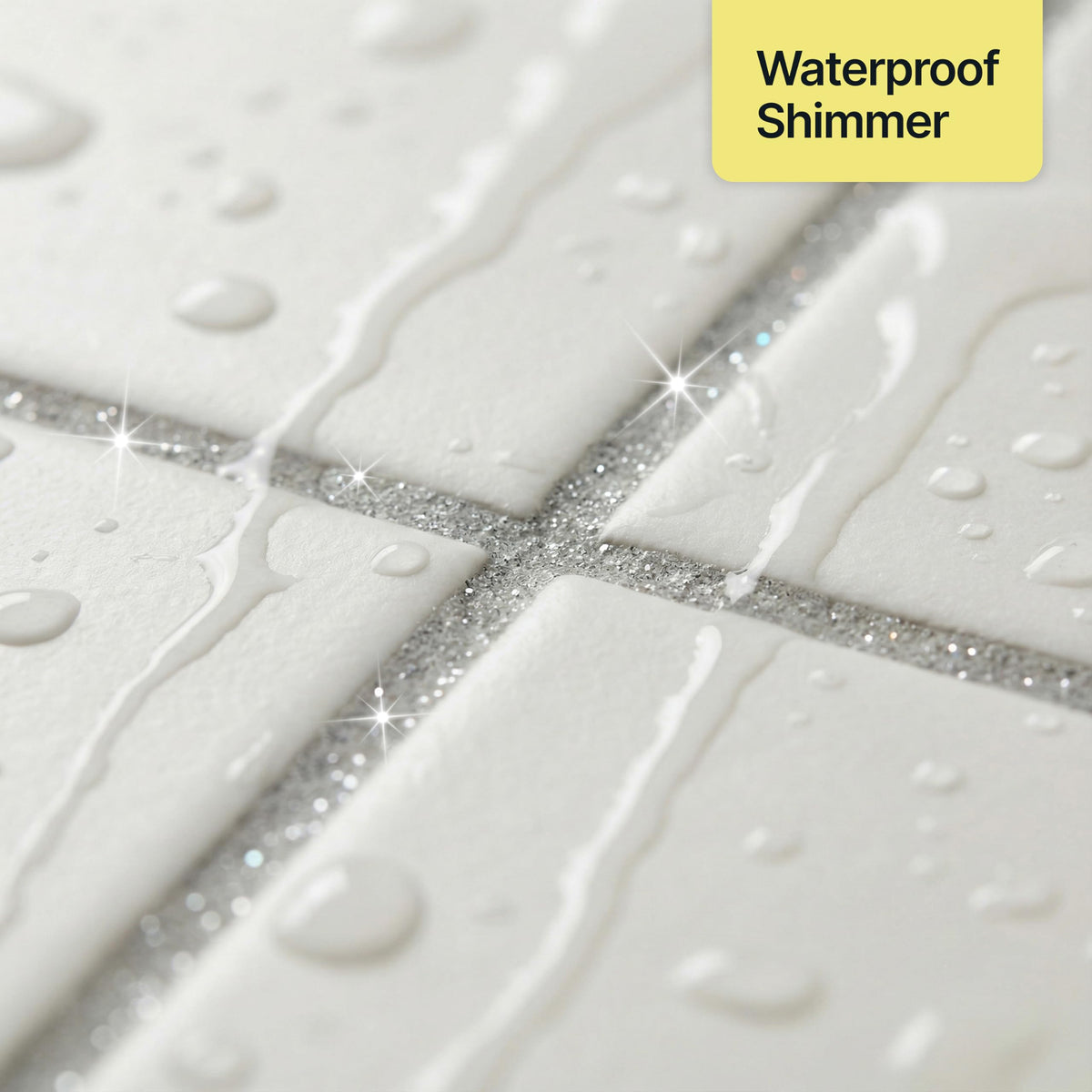 Hemway glitter grout highlights bathroom tiling shimmer