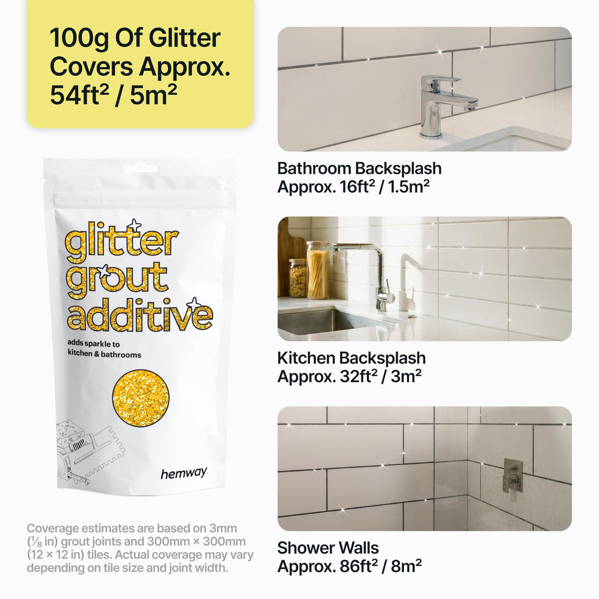 Hemway glitter grout adds sparkle to kitchen tiles