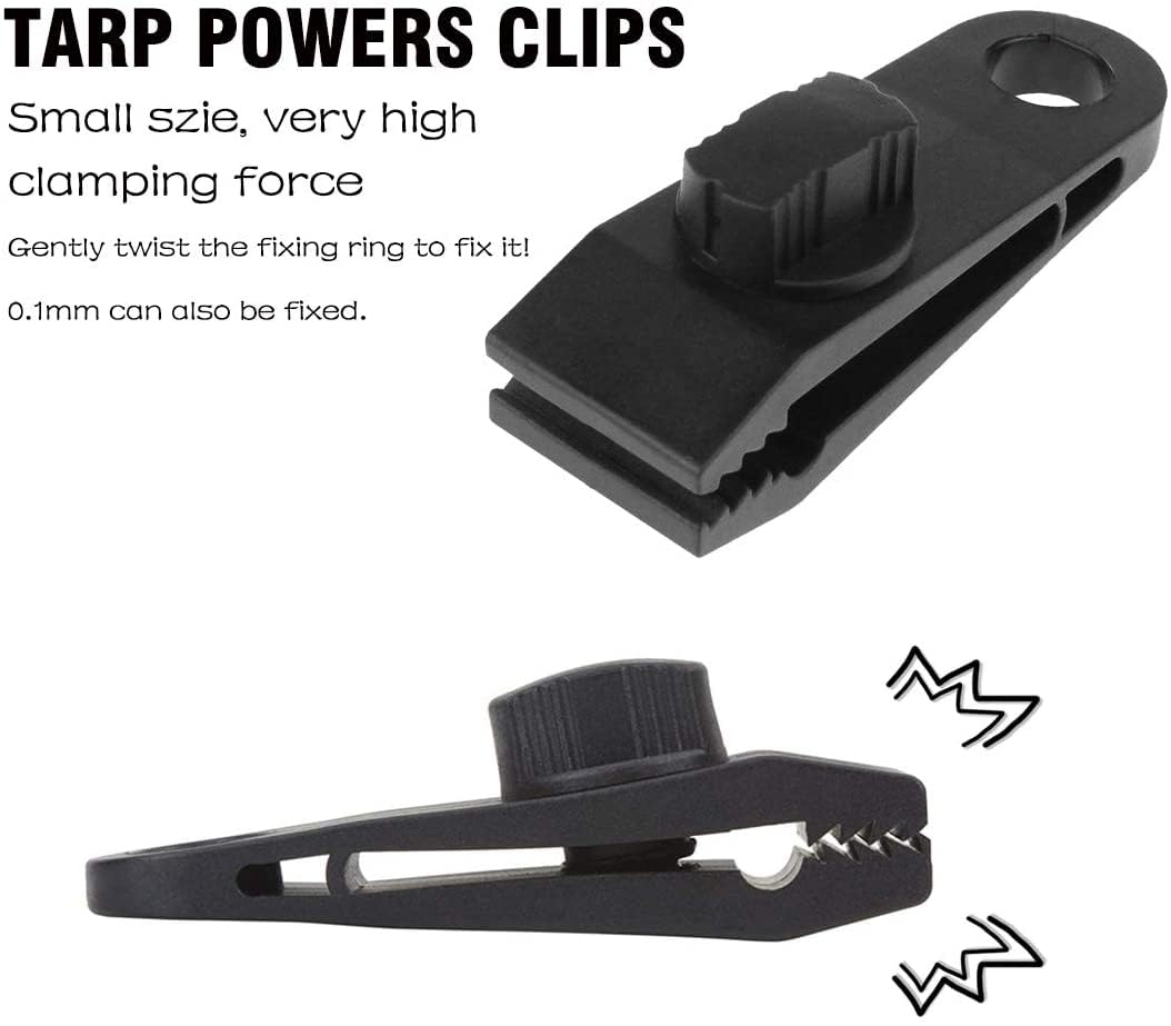 HengLiSam tarp clip in action securing a canopy against wind.