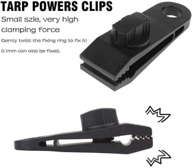 HengLiSam tarp clip in action securing a canopy against wind.