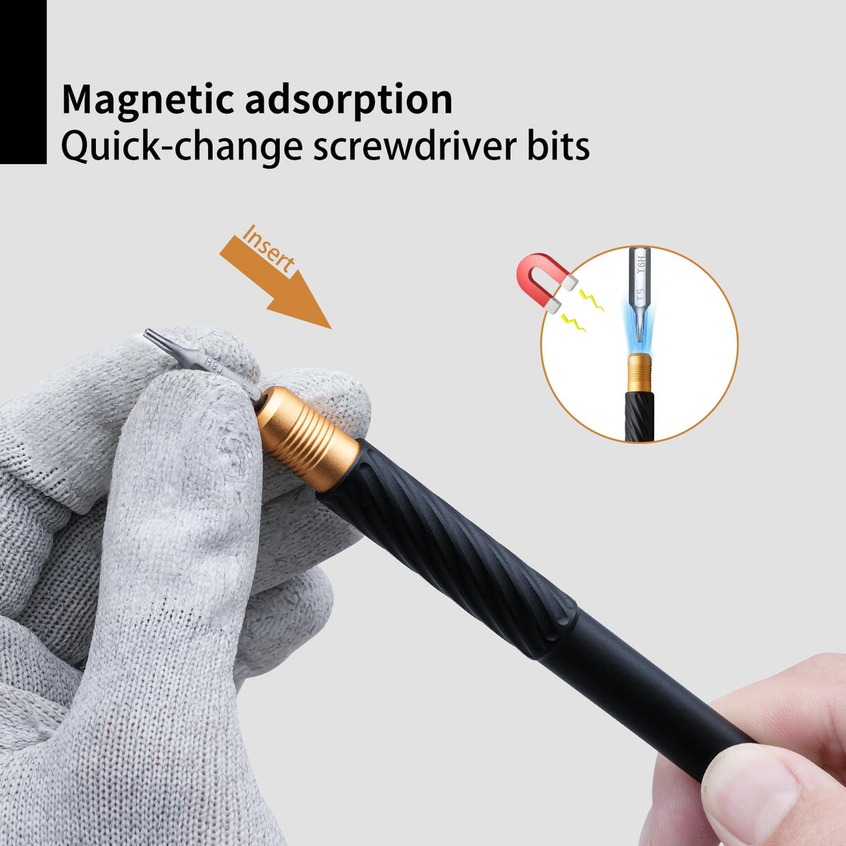 Glasses repair tasks made easier with magnetic screwdriver bits.