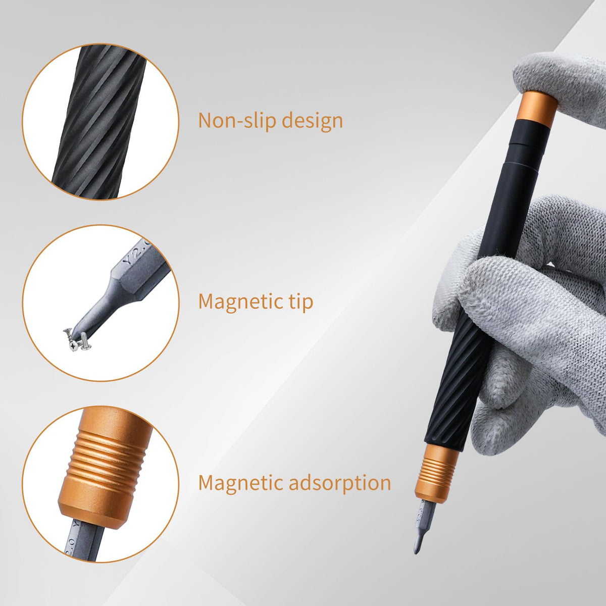 Durable CRV steel bits deliver lasting performance for small electronics.