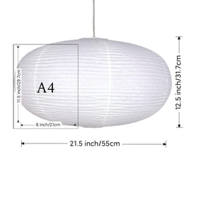 Henjjras oblate pendant shade folded for easy storage.